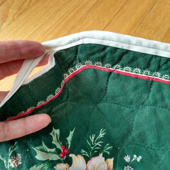 Vintage Quilted Placemats Pink Rose Green Set of 5 Handmade Dining Place Mats - Picture 6 of 16